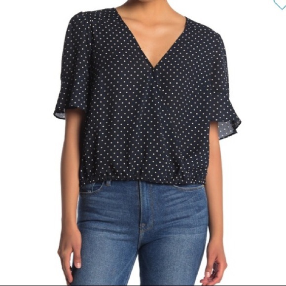 Sanctuary flutter sleeve polka dot blouse - Picture 1 of 15
